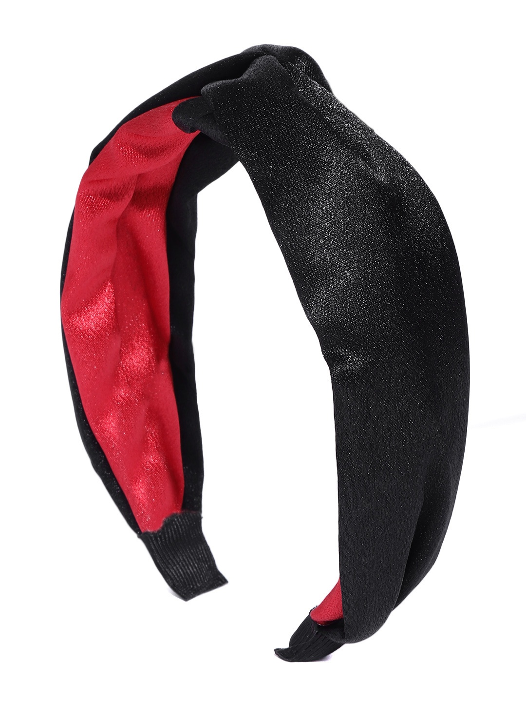 

Blueberry Women Black & Red Coloublocked Handcrafted Knot Detail Hairband