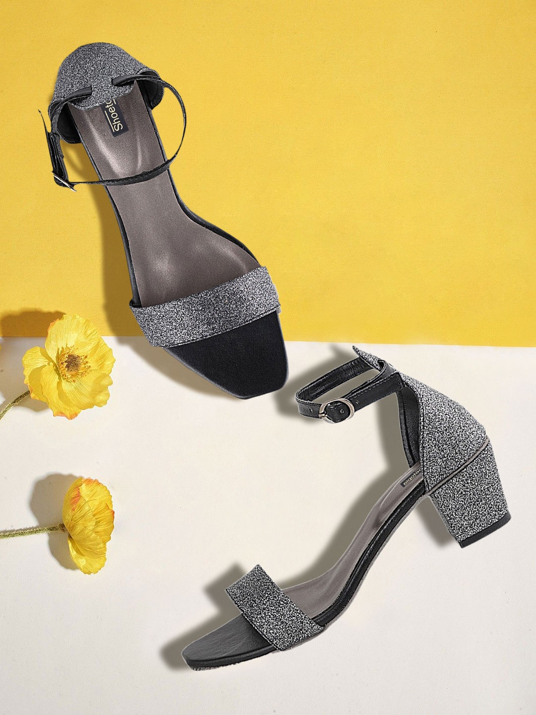 

Shoetopia Women Black Solid Sandals