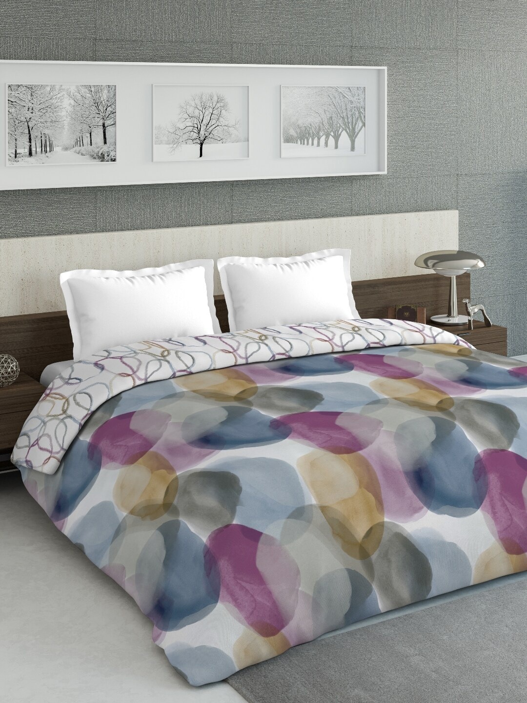 

DDecor Multicoloured Geometric Mild Winter 150 GSM Double Bed Comforter, Multi