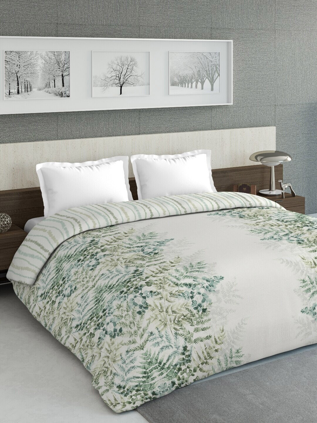 

DDecor Green & Off-White Floral Mild Winter 150 GSM Double Bed Comforter