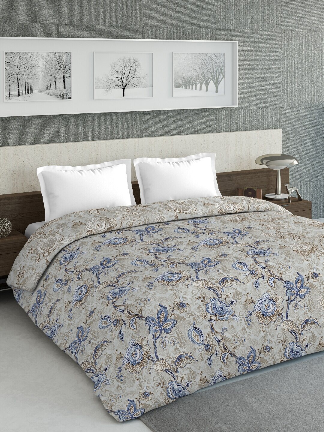 

DDecor Grey & Blue Floral Mild Winter 150 GSM Double Bed Comforter
