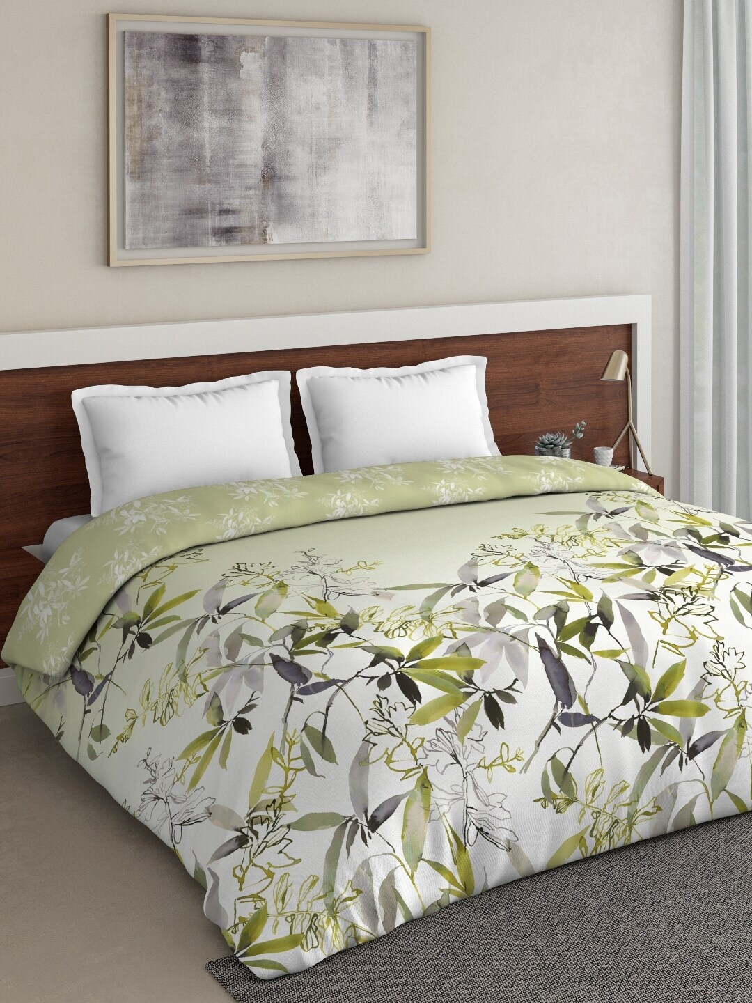 

DDecor Green & White Floral Mild Winter 150 GSM Double Bed Comforter