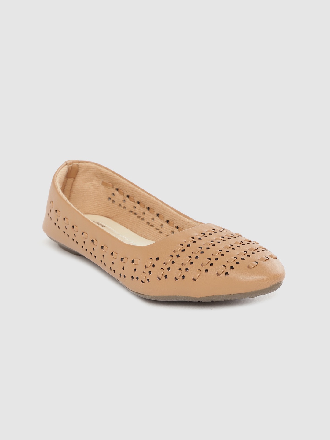

Myra Women Brown Ballerinas with Laser Cut Detail
