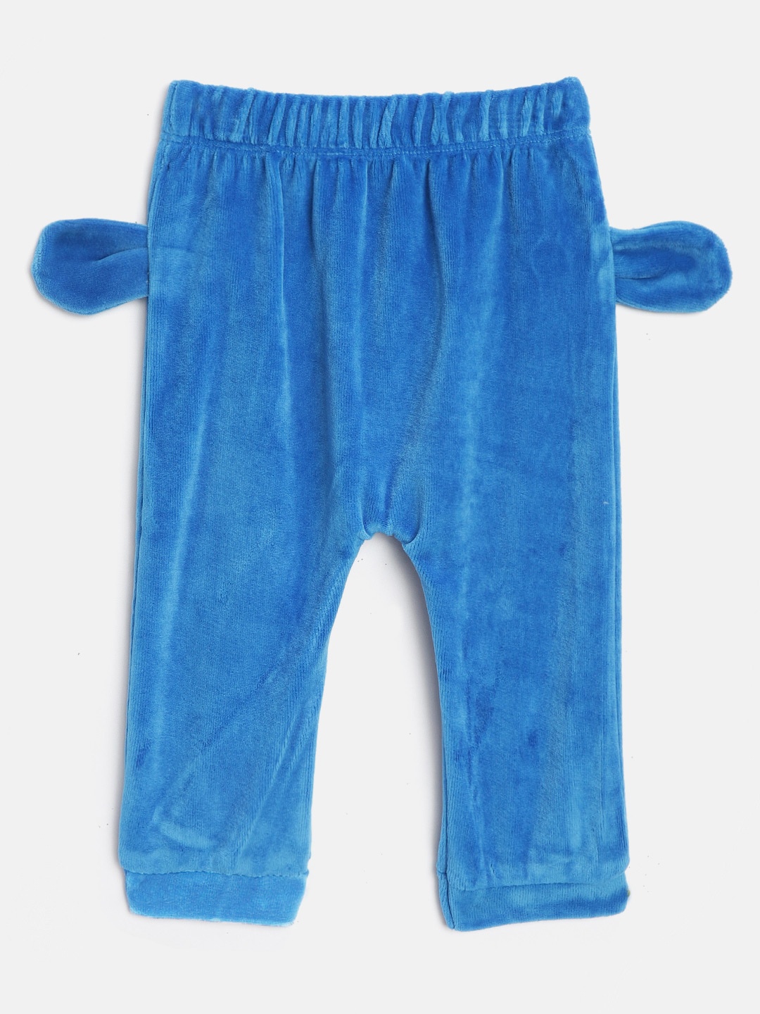 

Moms Love Boys Blue Solid Velvet Finish Lounge Pants with Applique Detail on Back