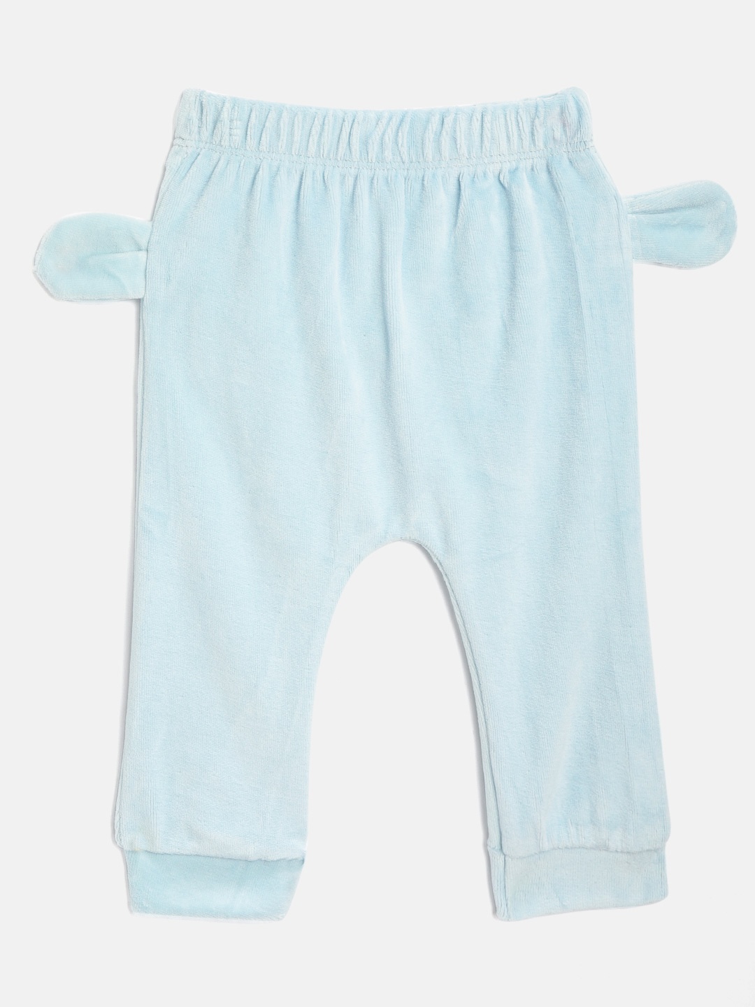 

Moms Love Boys Blue Solid Velvet Finish Lounge Pants with Applique Detail on Back