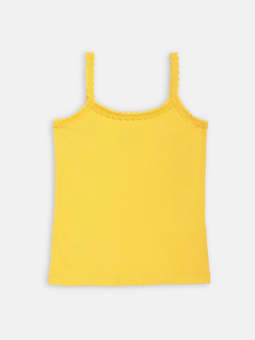 

Blue Giraffe Girls Yellow Solid Knitted Pure Cotton Top