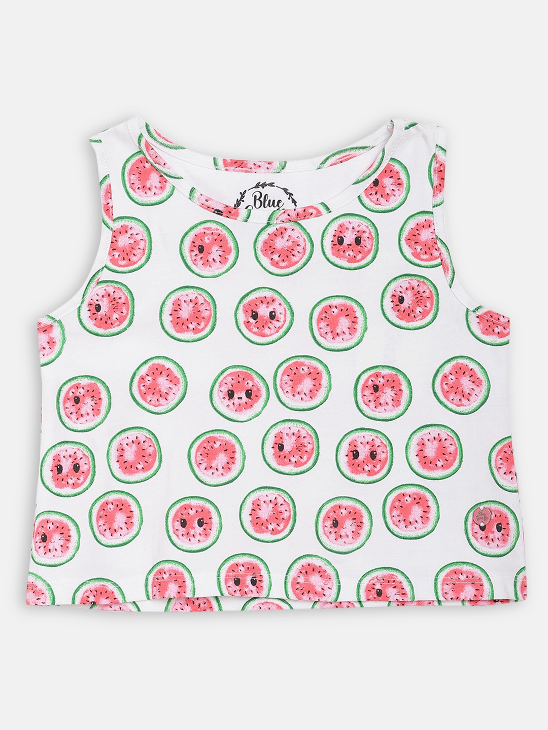 

Blue Giraffe Girls White & Red Printed T-Shirt