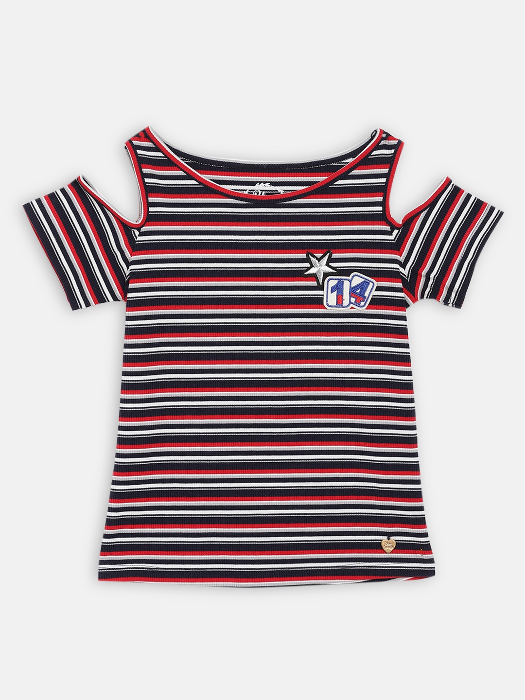 

Blue Giraffe Girls Red And Navy Blue Striped Top