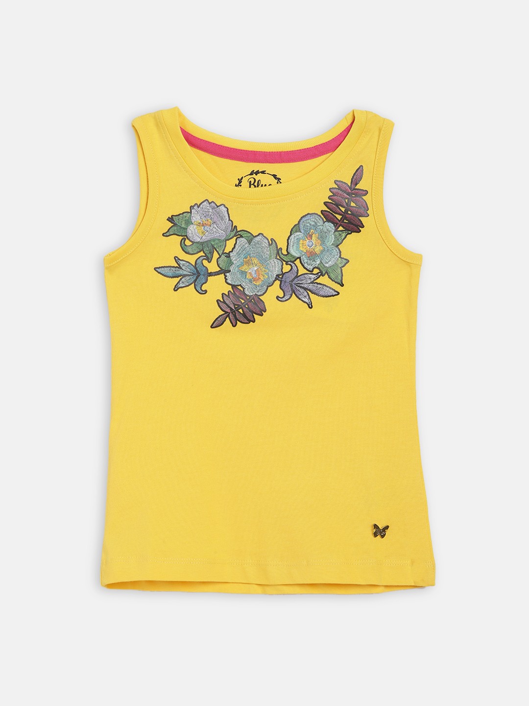 

Blue Giraffe Girls Yellow Printed Top