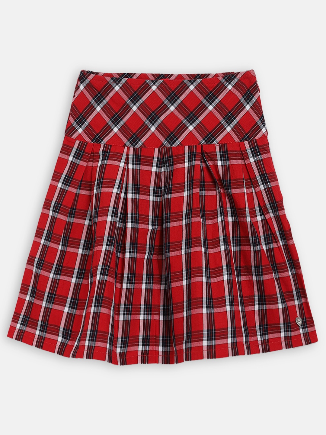 

Blue Giraffe Girls Red & Black Checked A-Line Skirt