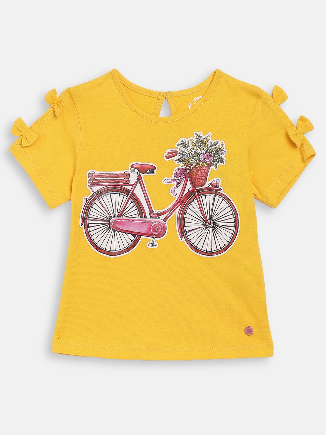 

Blue Giraffe Girls Yellow Printed Top