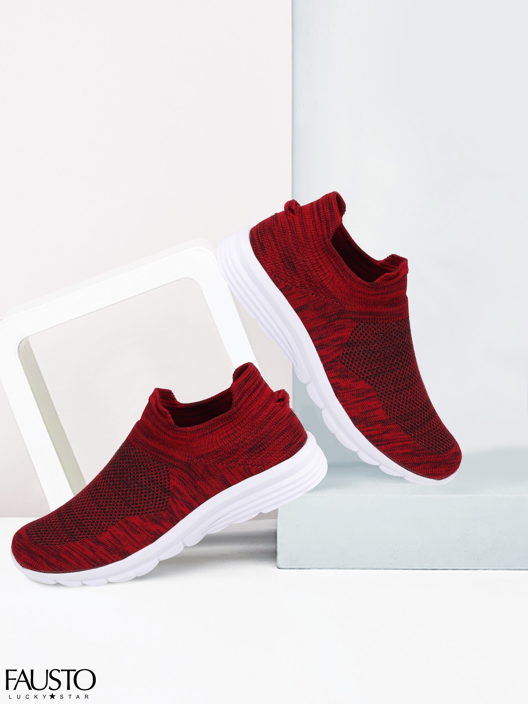 

FAUSTO Men Red Walking Shoes