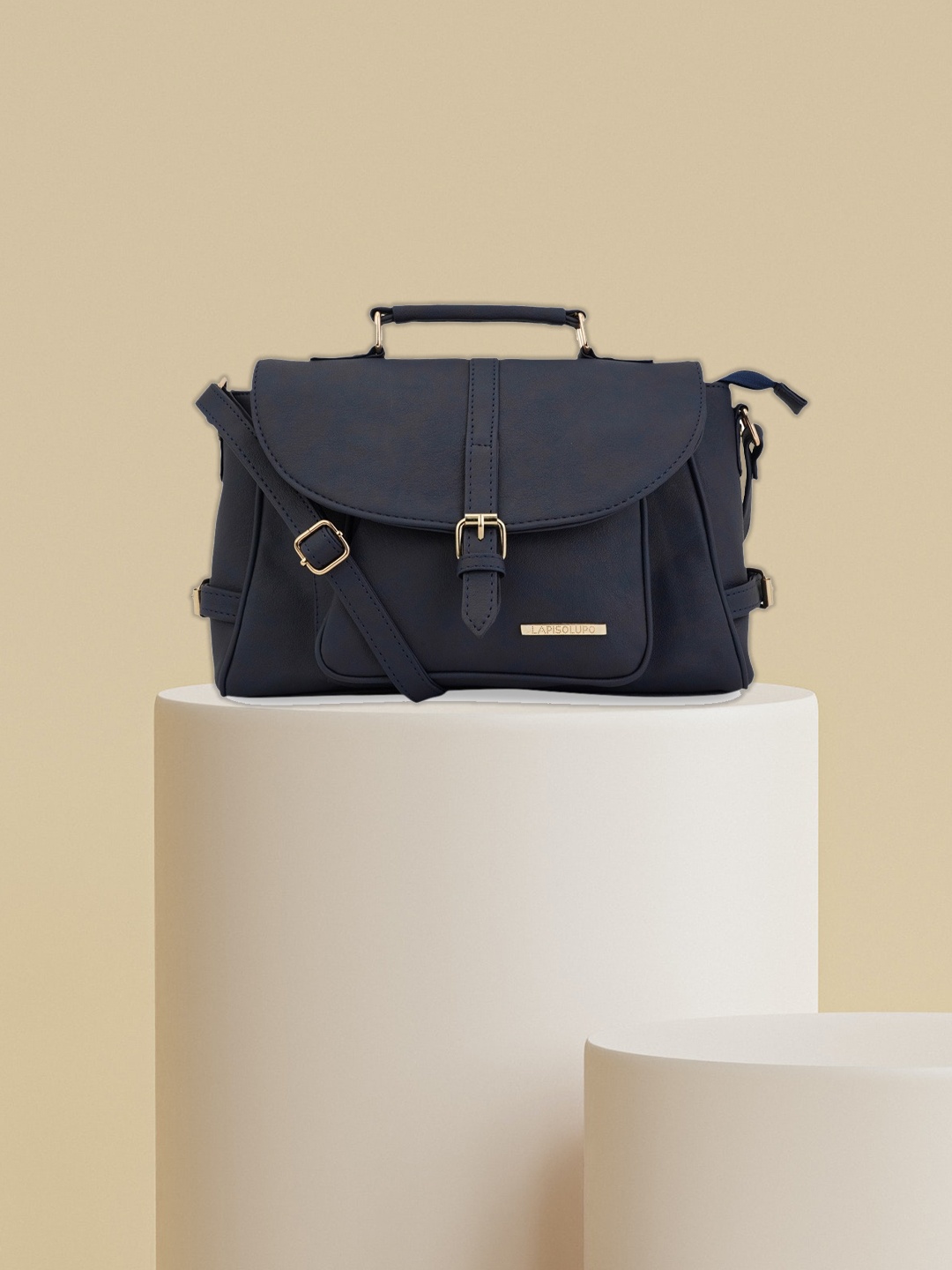 

Lapis O Lupo Navy Blue Solid Satchel