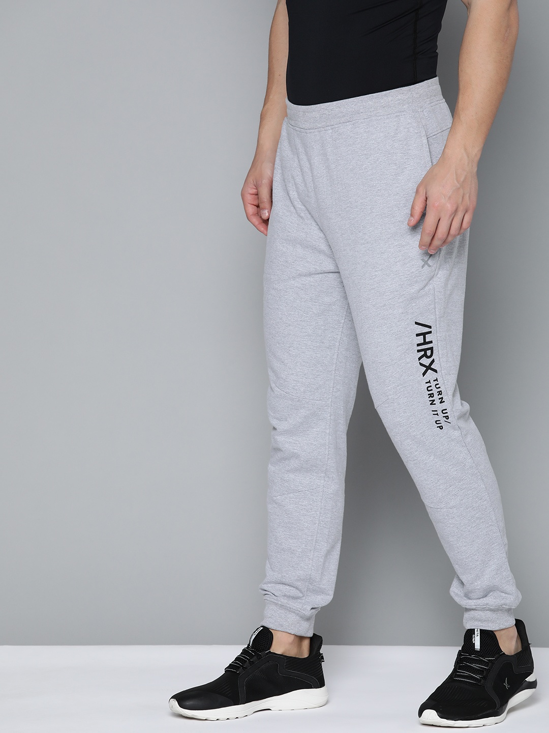 

HRX by Hrithik Roshan Men Light Grey Melange Slim Fit Lifestyle Joggers