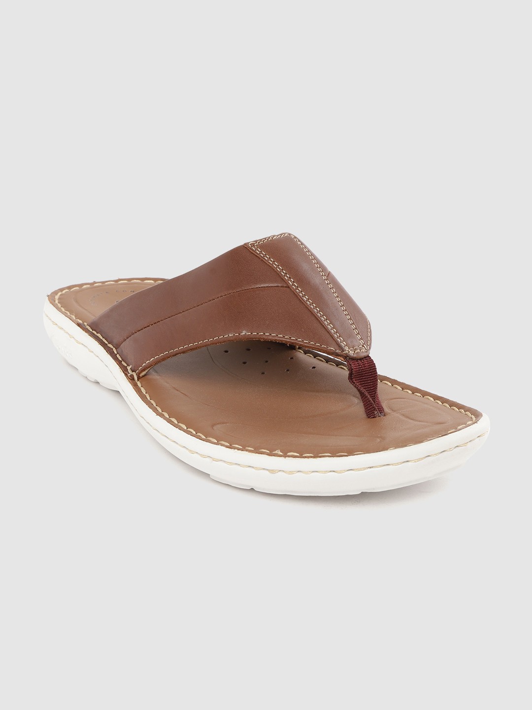 

Clarks Men Brown Leather Solid Comfort Sandals