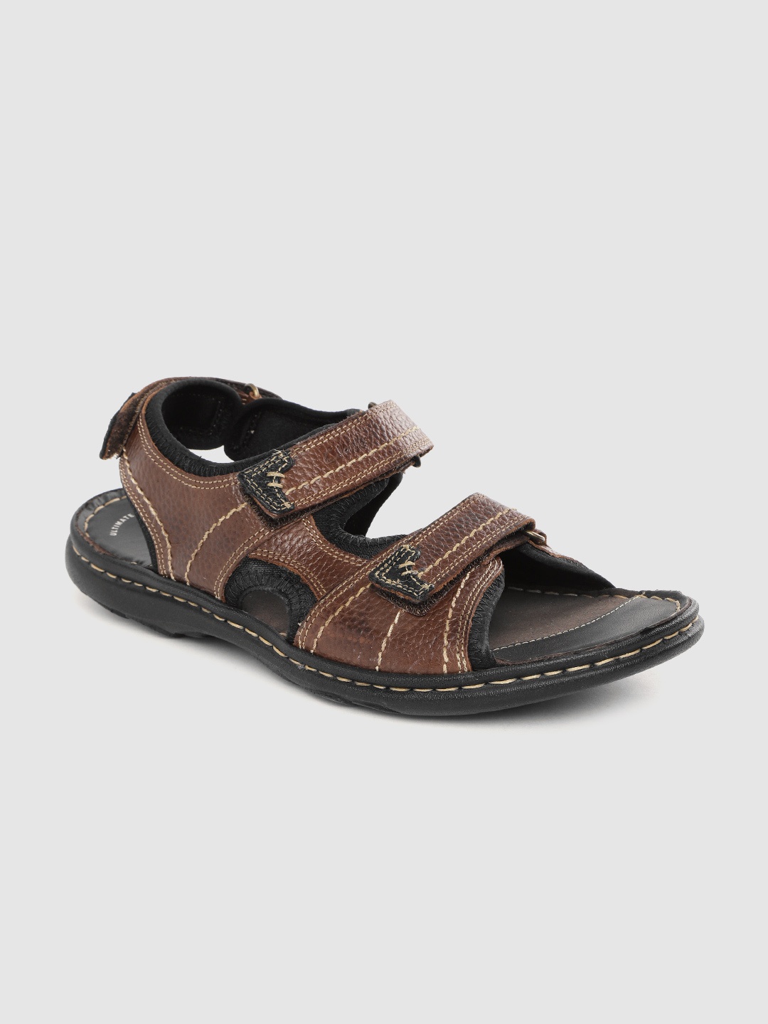 

Clarks Men Brown Leather Comfort Sandals