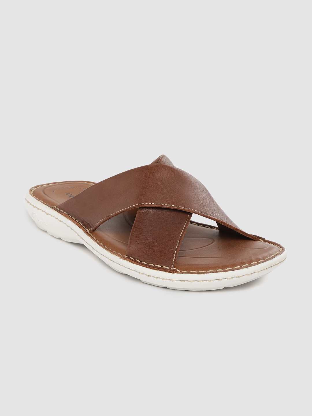 

Clarks Men Brown Leather Comfort Sandals