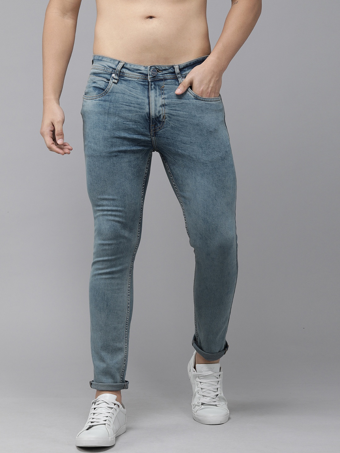 

Roadster Men Blue Skinny Fit Mid-Rise Clean Look Stretchable Jeans