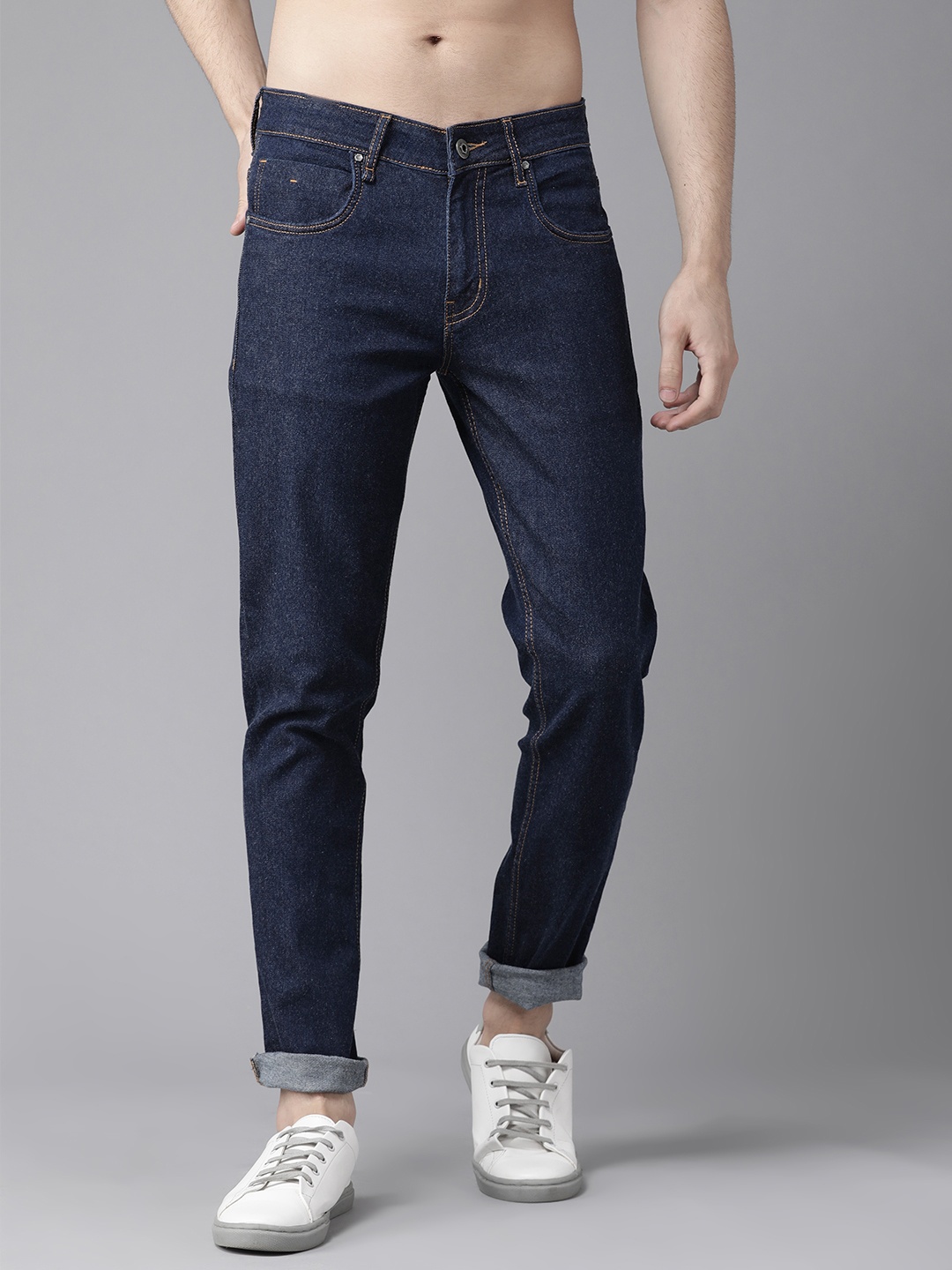

Roadster Men Navy Blue Slim Tapered Fit Mid-Rise Clean Look Jeans