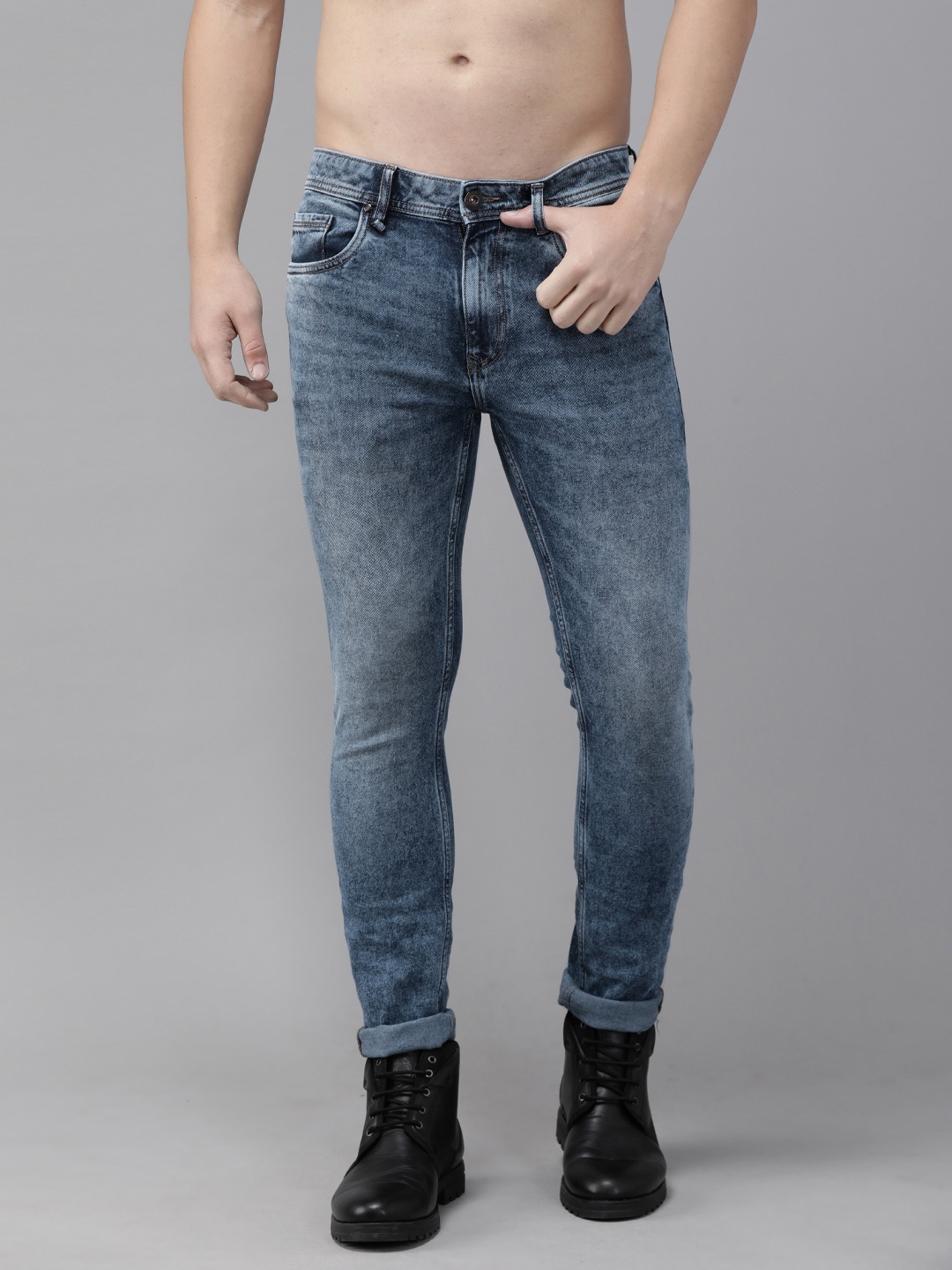 

Roadster Men Blue Skinny Fit Mid-Rise Clean Look Stretchable Jeans