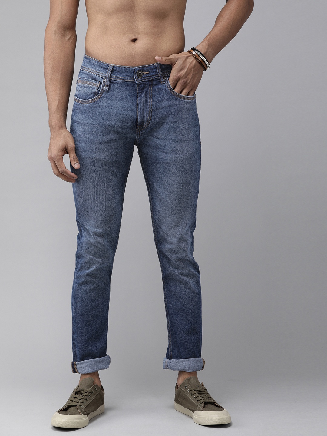 

Roadster Men Blue Skinny Fit Mid-Rise Clean Look Stretchable Jeans