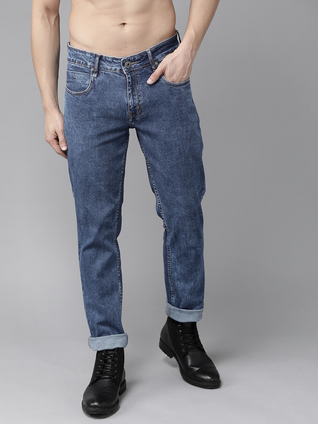 

Roadster Men Navy Blue Slim Fit Mid-Rise Clean Look Jeans