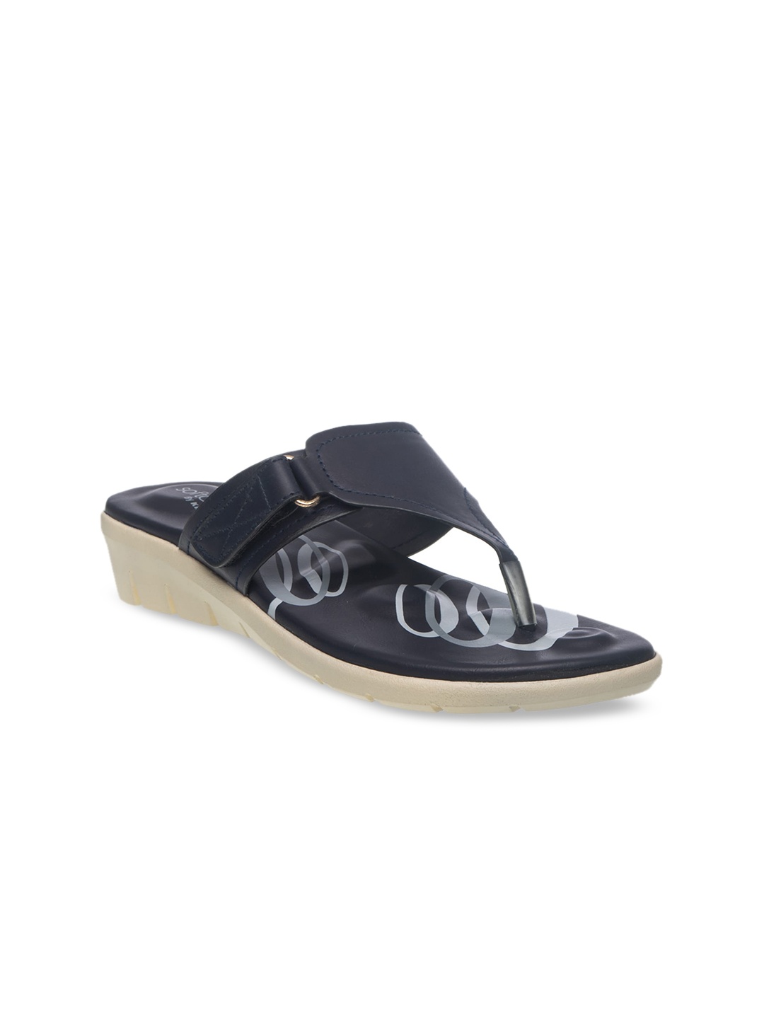 

Khadims Women Navy Blue Printed Comfort Heels