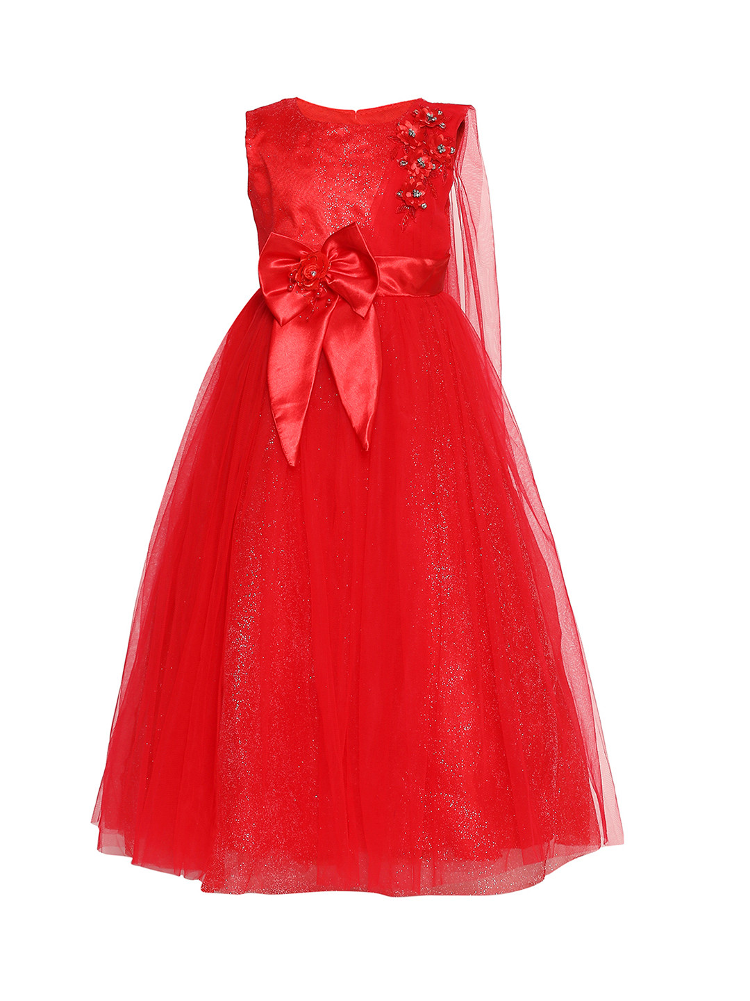 

BETTY Girls Embellished Maxi Dress & Broach, Red