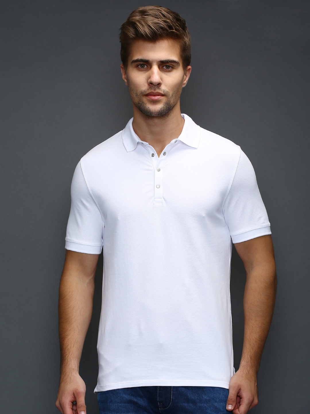 

SELECTED White Polo T-shirt