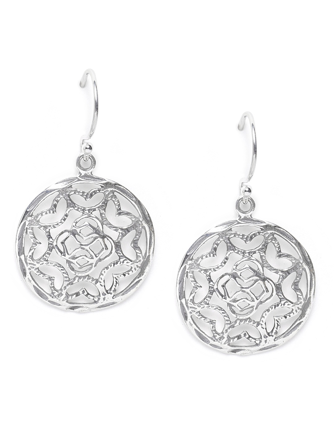 

Silgo Sterling-Silver Circular Drop Earrings with Silver-Plating