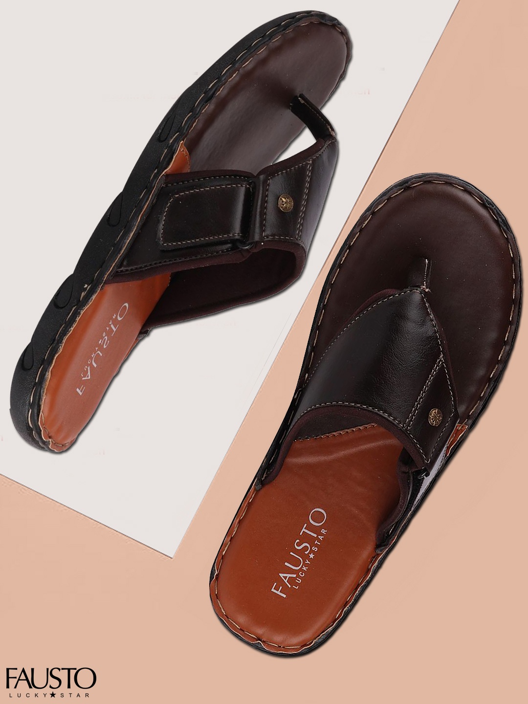 

FAUSTO Men Black Comfort Sandals