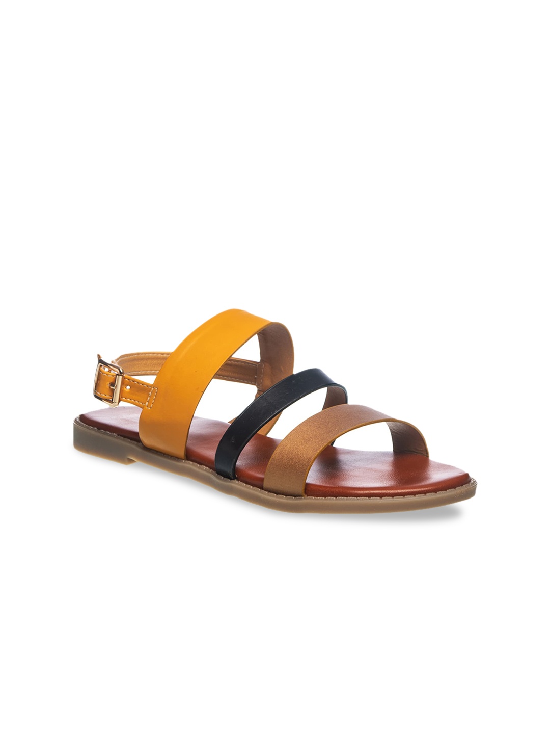 

Khadims Women Yellow Colourblocked Open Toe Flats