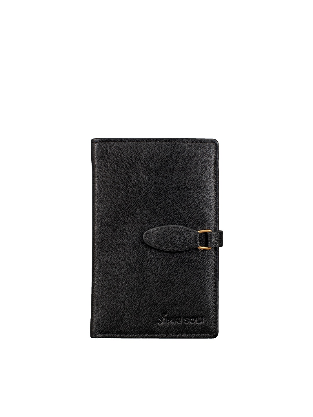 

MAI SOLI Women Black Solid Leather Two Fold Wallet