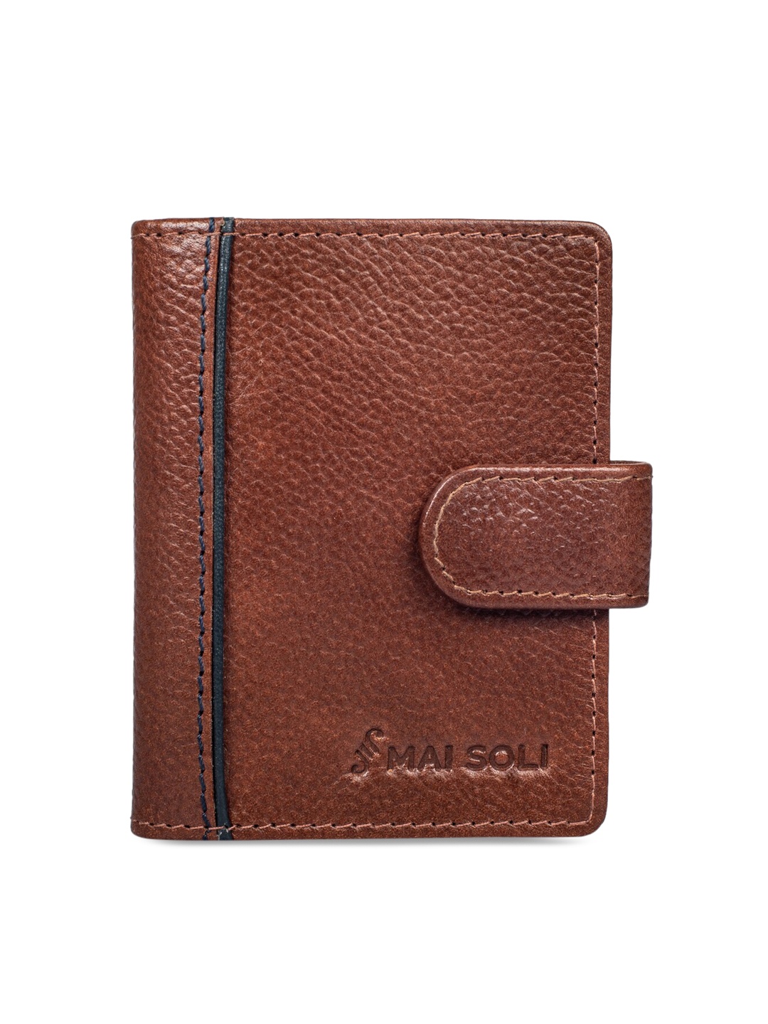 

MAI SOLI Men Brown Solid Genuine Leather Card Holder