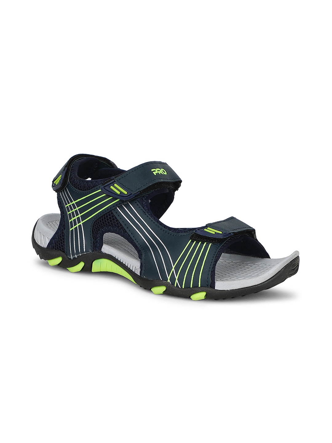 

Khadims Men Navy Blue & Yellow Comfort Sandals