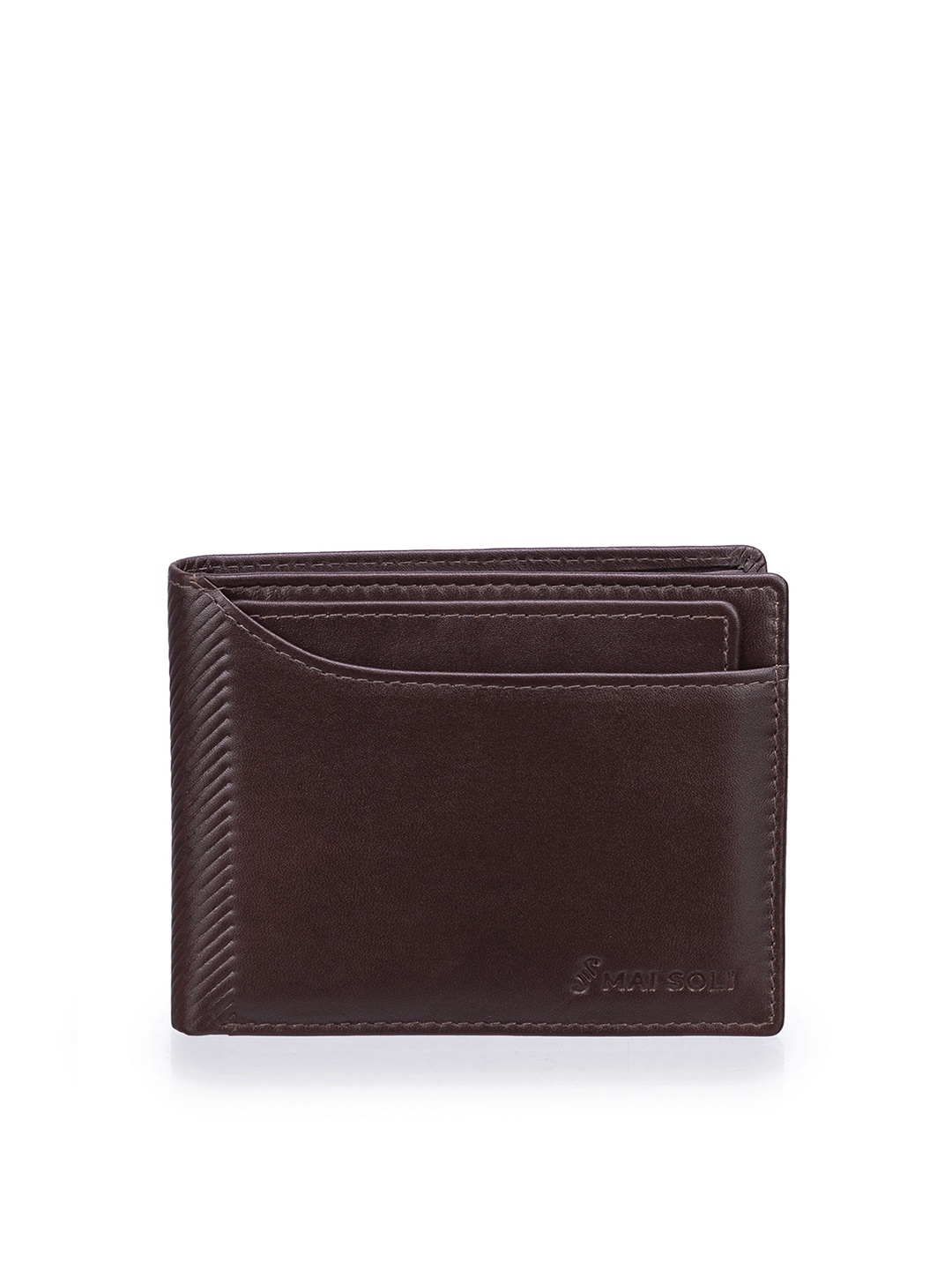 

MAI SOLI Men Brown Solid Two Fold Wallet