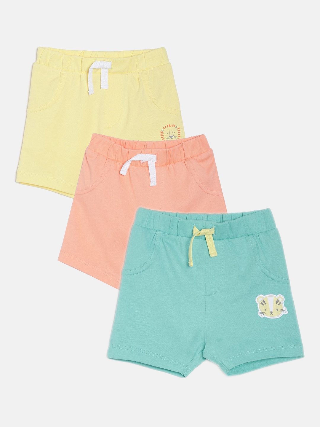 

MINI KLUB Boys Pack of 3 Solid Regular Shorts, Blue