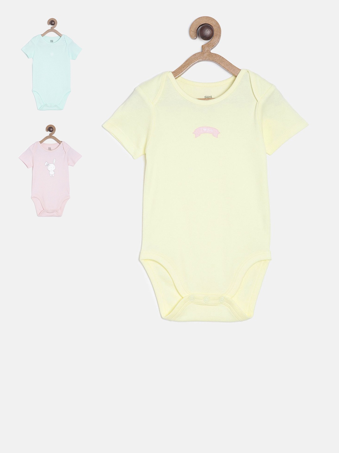 

MINI KLUB Newborn Girls Pack Of 3 Bodysuits, Pink