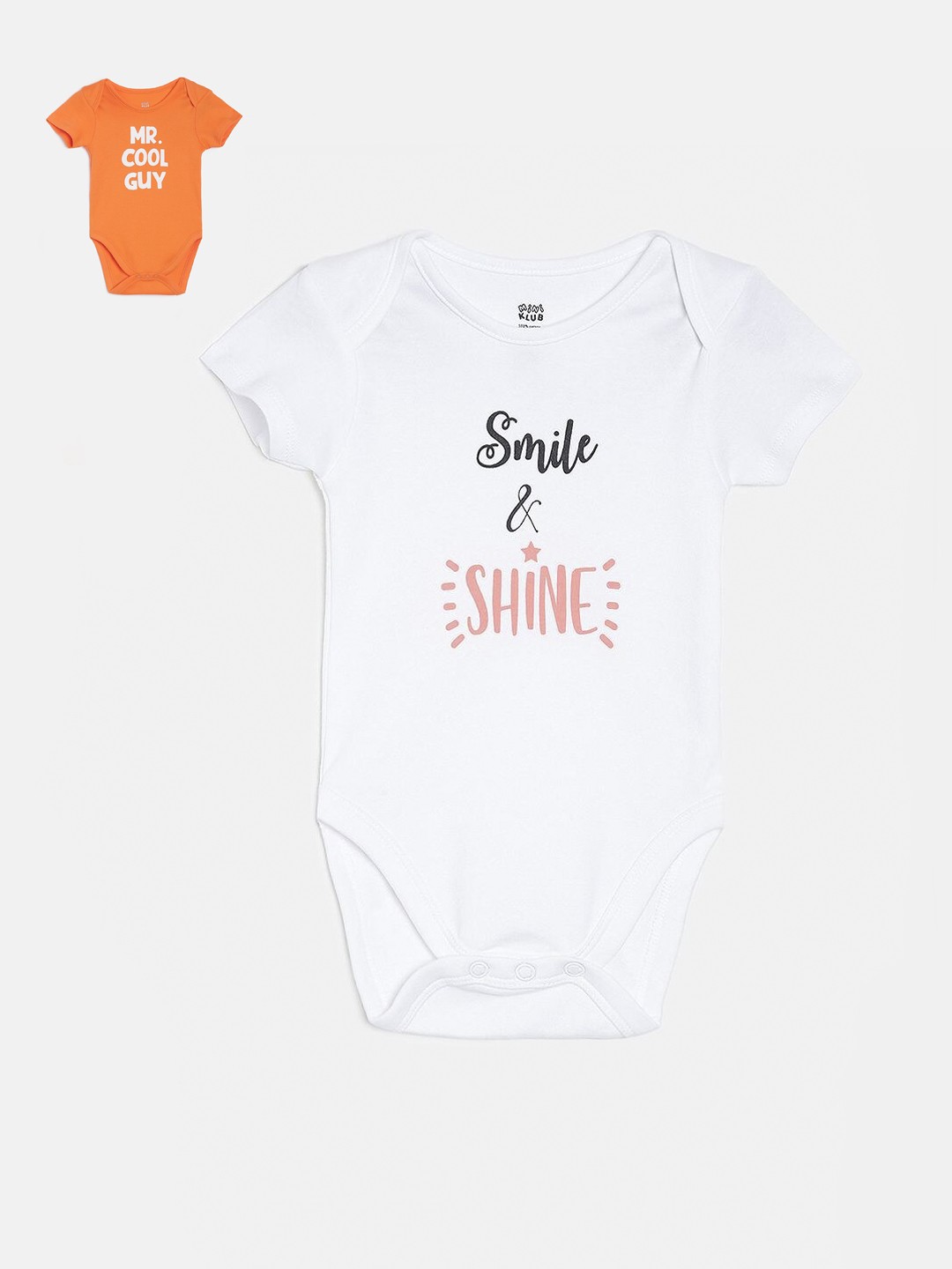 

MINI KLUB Newborn Boys Pack Of 2 Printed Bodysuit, White