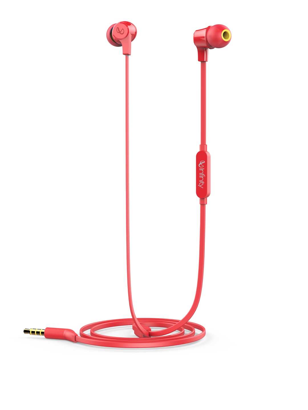 

Infinity By JBL Red Wynd 300 In-Ear Immersive Bass Tangle Free Headphones with Mic