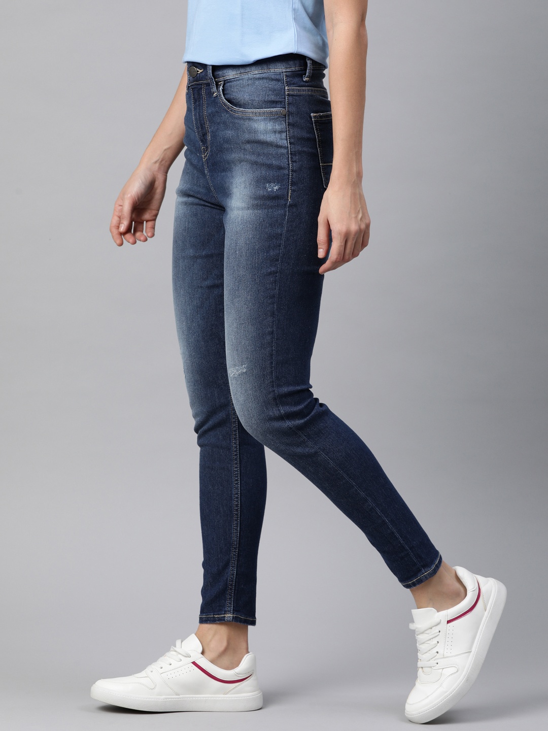 

Mast & Harbour Women Blue Skinny Fit High-Rise Clean Look Stretchable Jeans