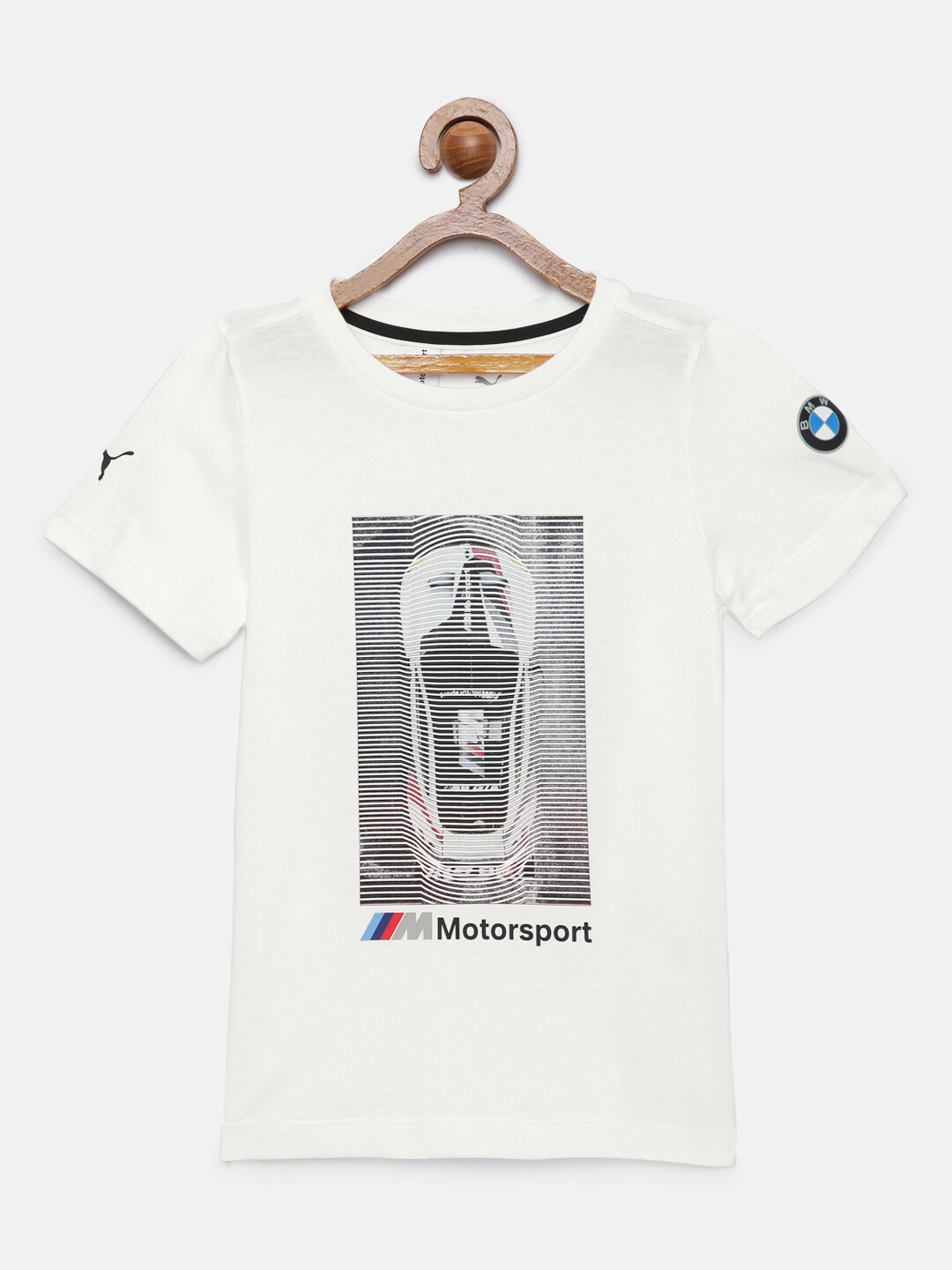 

PUMA Motorsport Boys White Printed Round Neck T-shirt