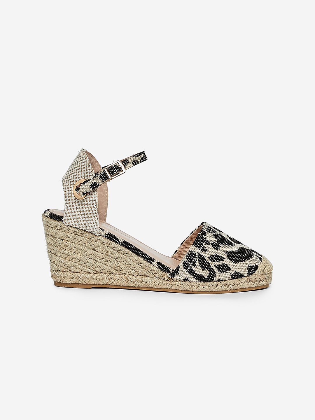

DOROTHY PERKINS Women Beige & Black Leopard Print Espadrille Pumps