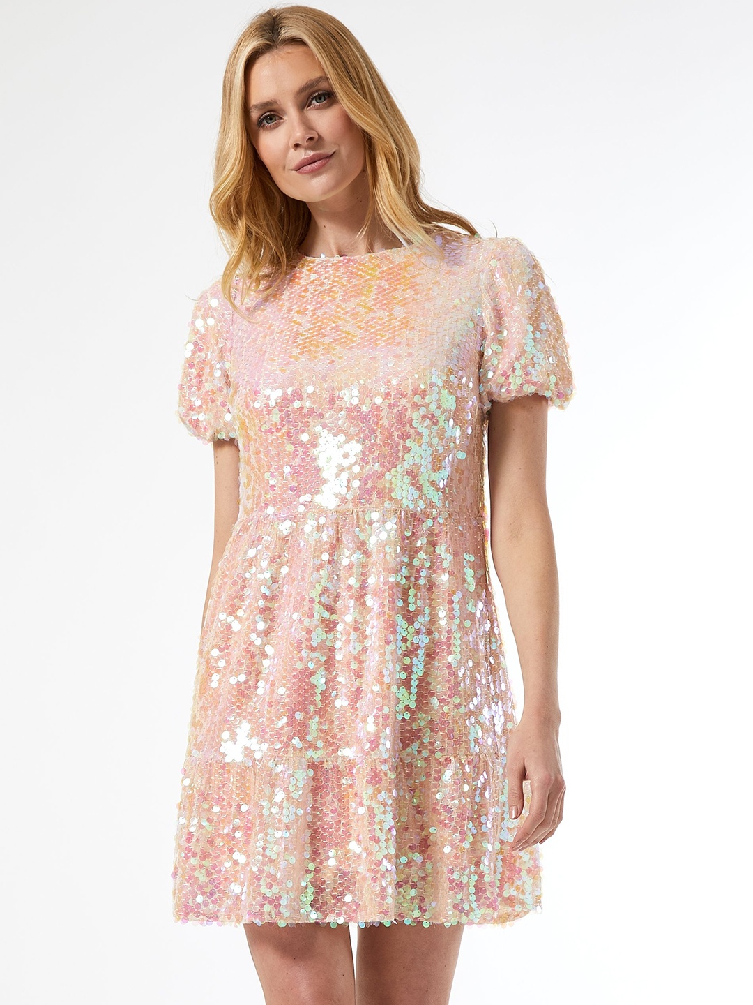 

DOROTHY PERKINS Women Pink Mermaid Sequins A-Line Dress