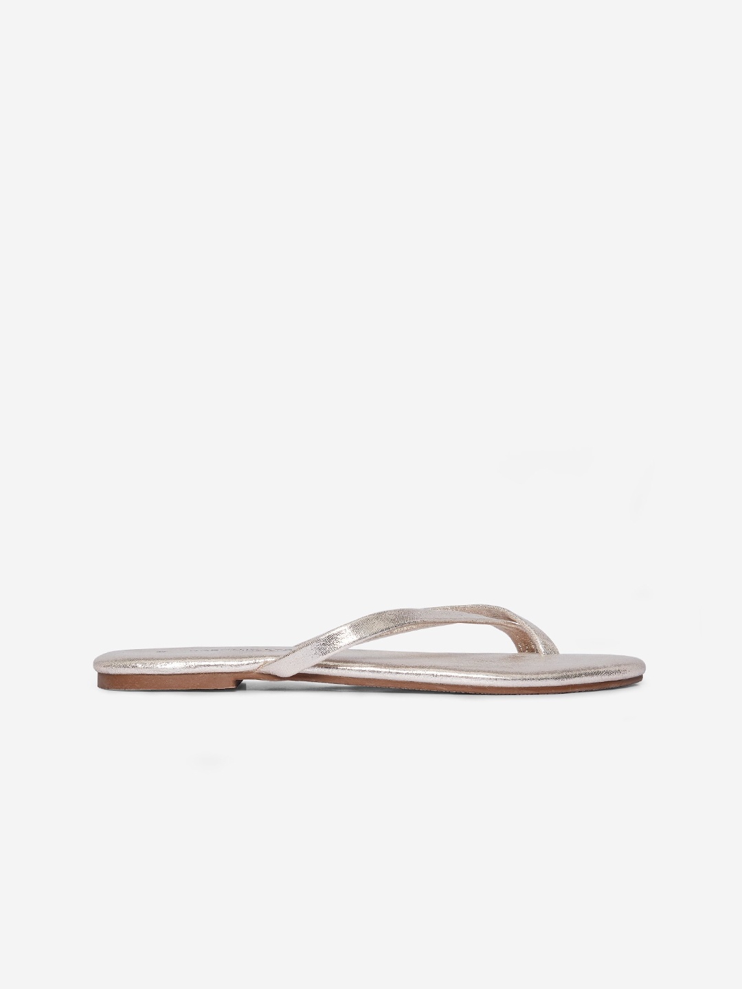 

DOROTHY PERKINS Women Gold-Toned Wide Fit Shimmer One Toe Flats