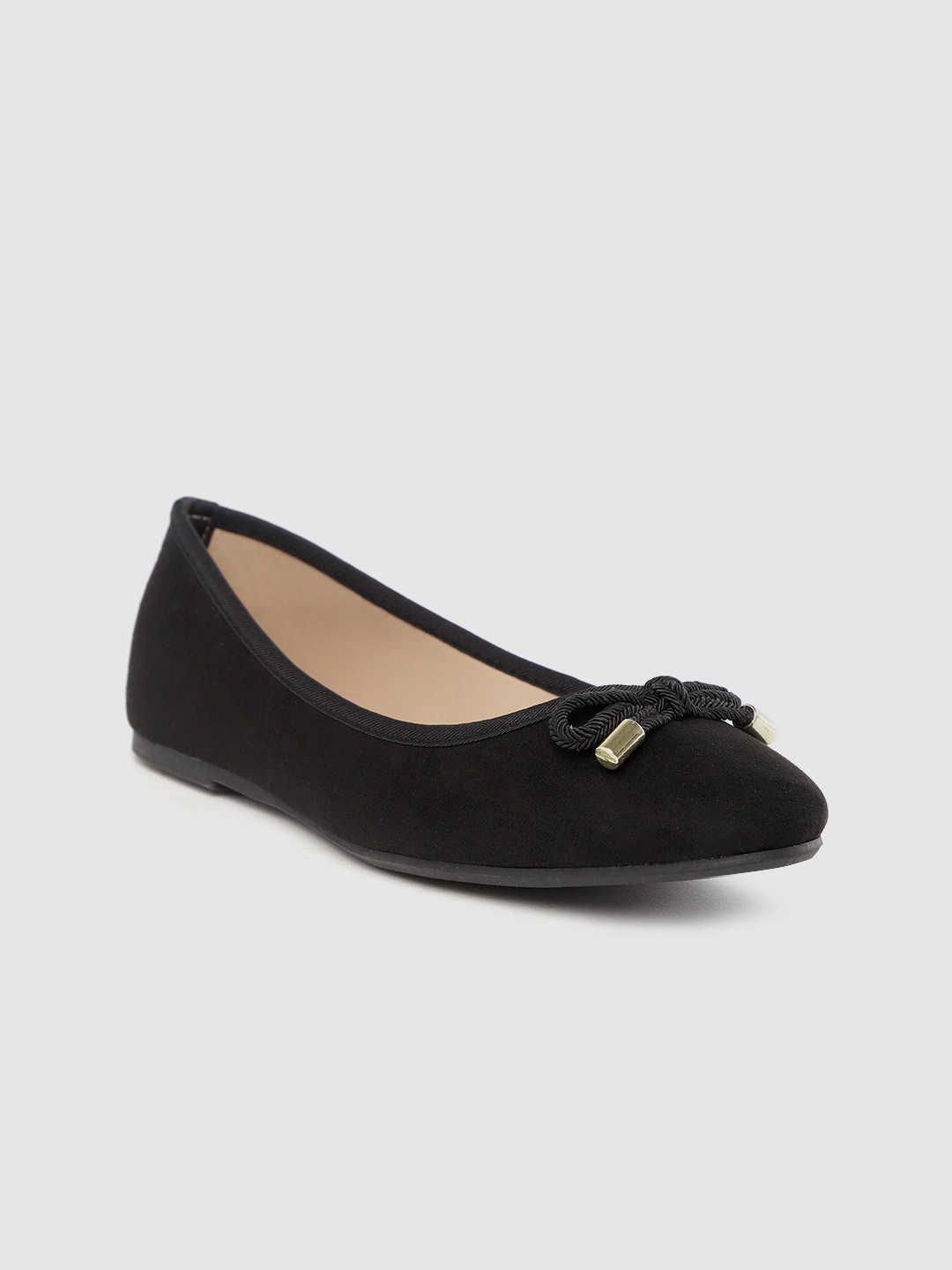 

DOROTHY PERKINS Women Black Solid Ballerinas with Bow Detail