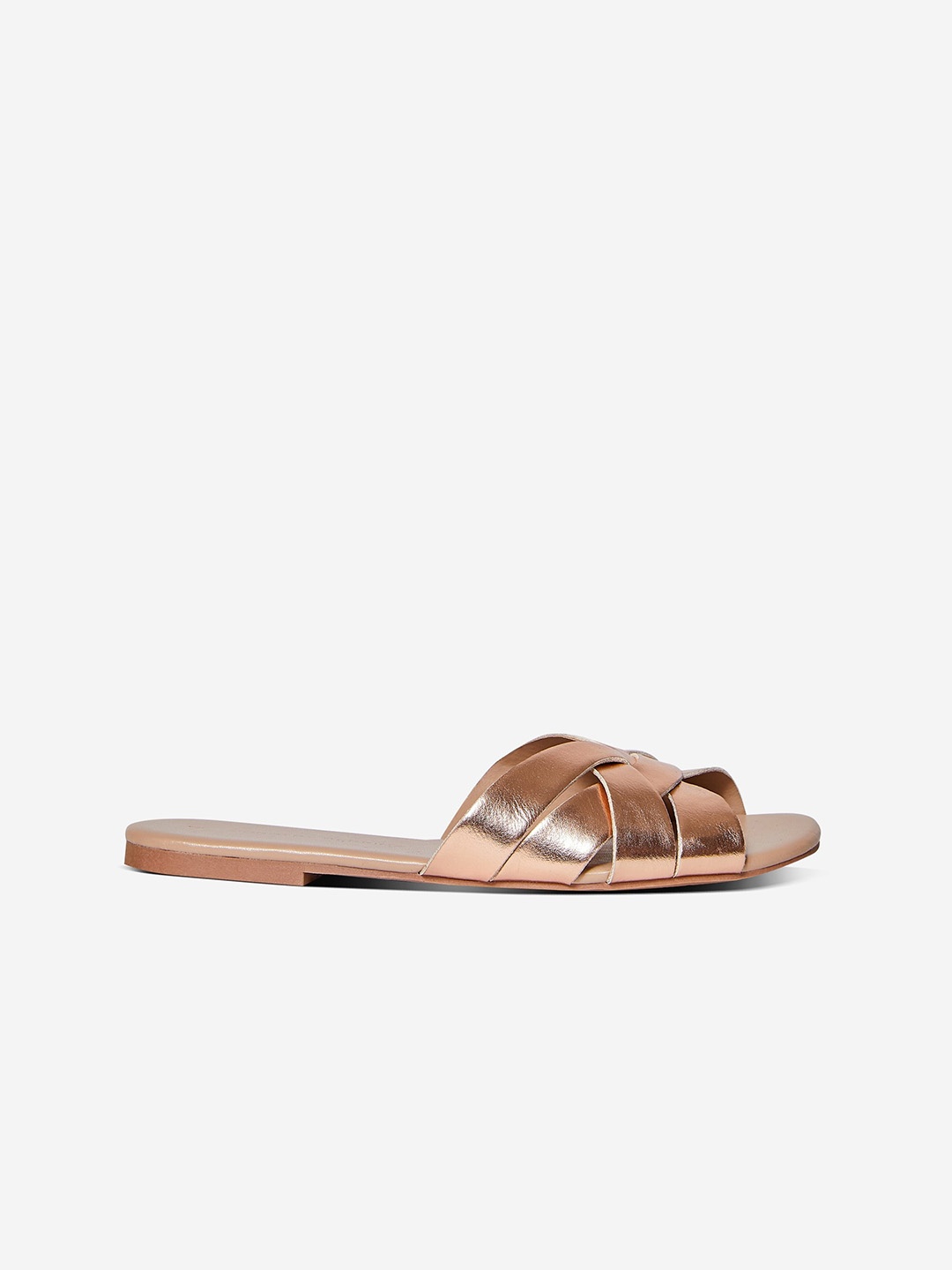 

DOROTHY PERKINS Women Rose Gold-Toned Solid Open Toe Flats