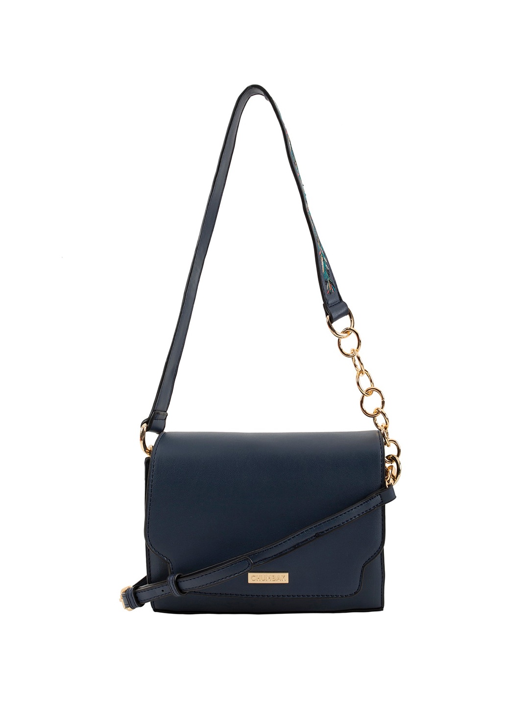 

Chumbak Navy Blue Solid Sling Bag