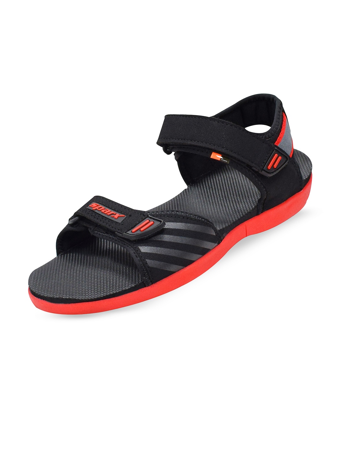 

Sparx Men Black & Red Solid Sports Sandals