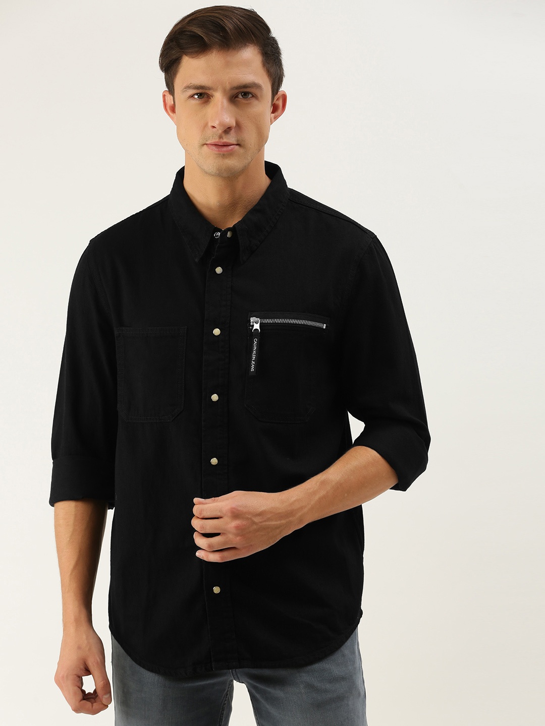 

Calvin Klein Jeans Men Black Casual Shirt